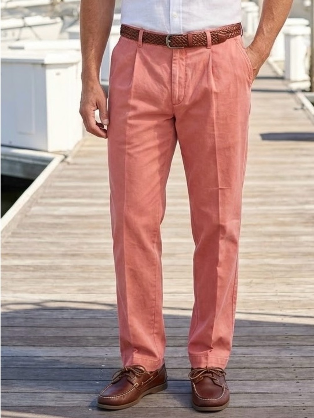 NWT Murray's Toggery Shop Nantucket Reds Pleated Chino Pants Mens 44 Unfinished